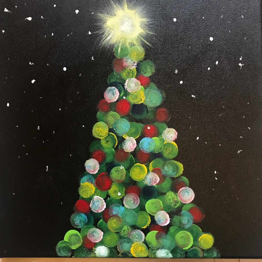 Christmas tree painting